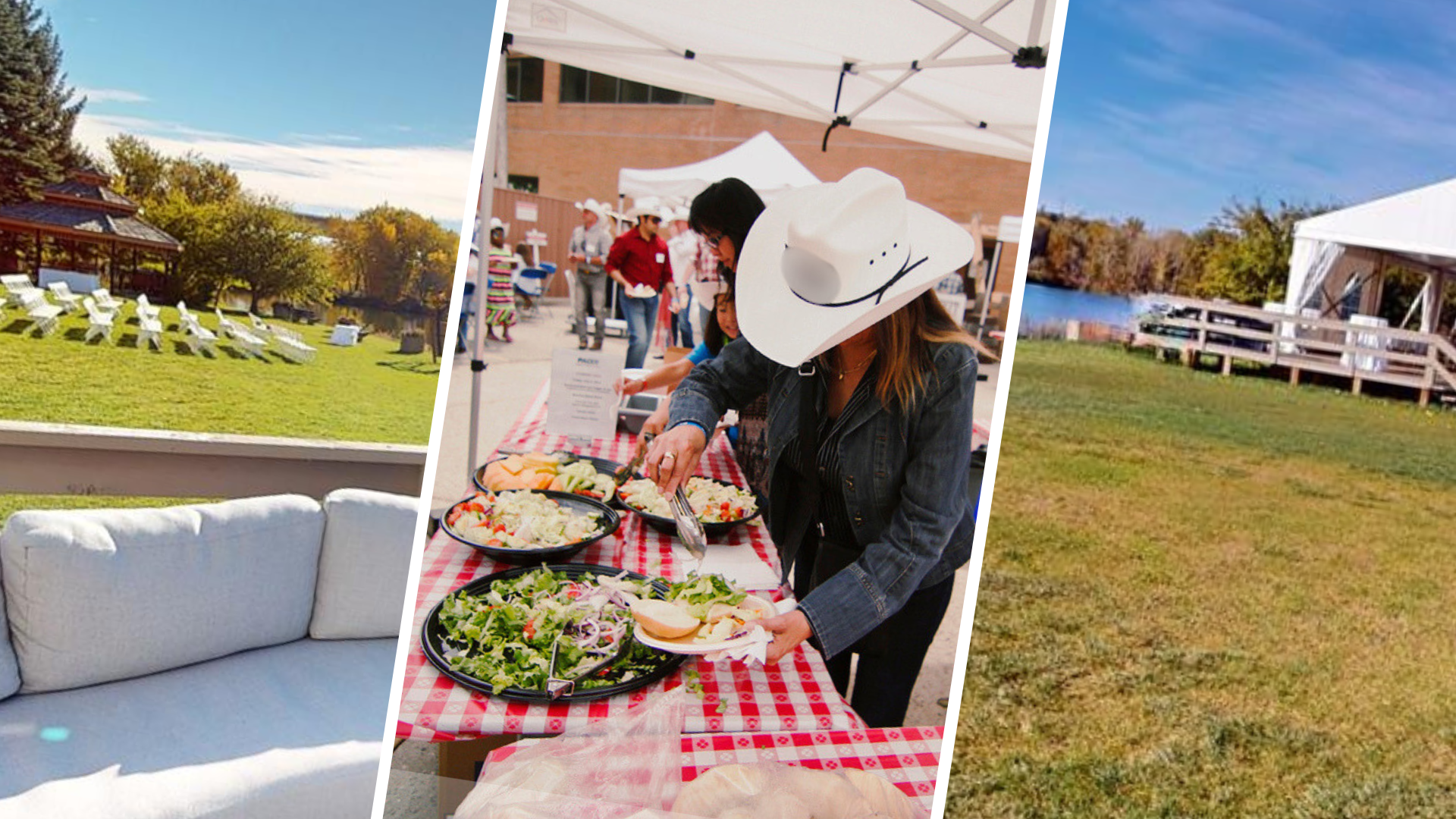 Catered buffet food line at a nonprofit event