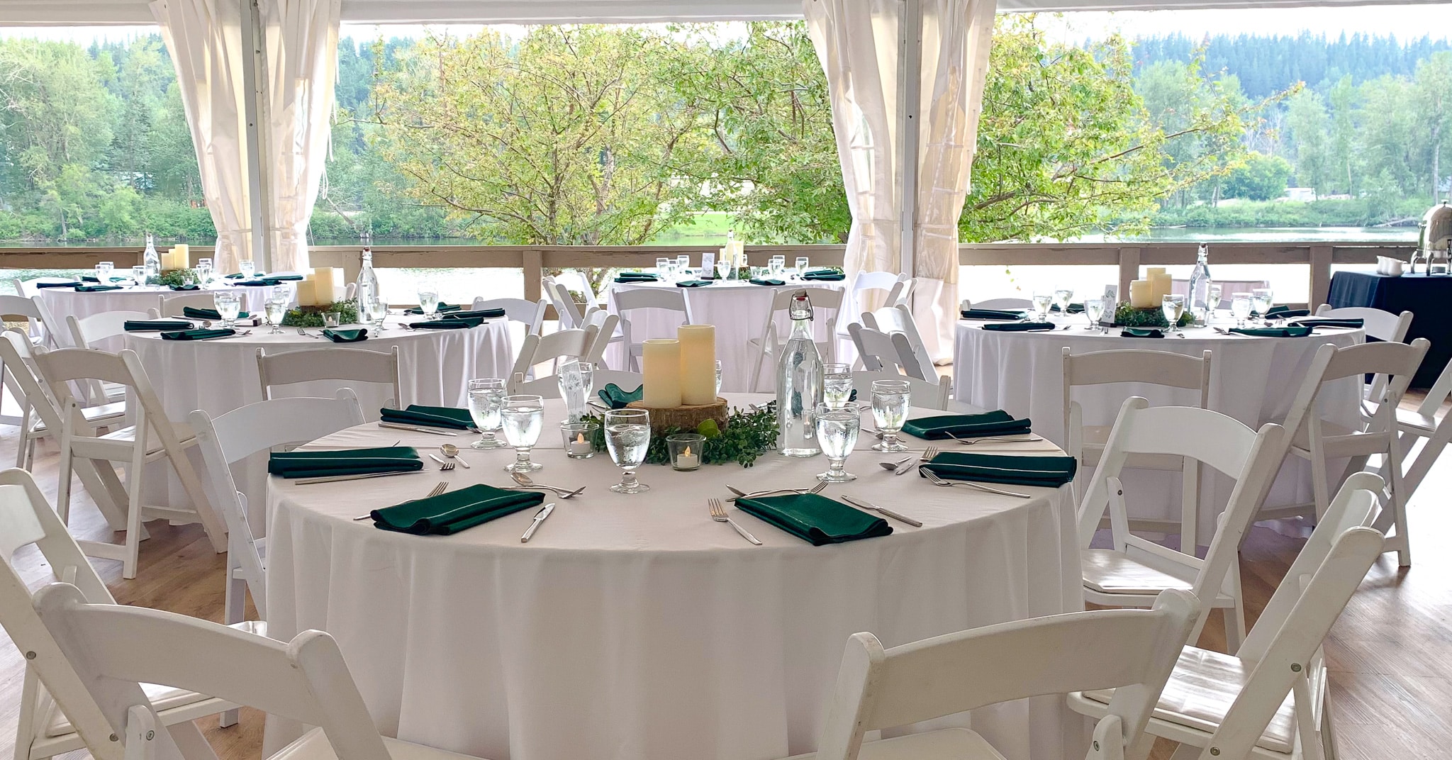 Catered buffet food line at a nonprofit event