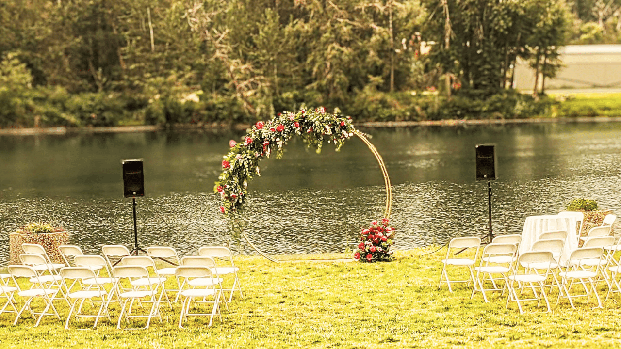 Traditional Wedding Arch at Waterfront Park in Calgary