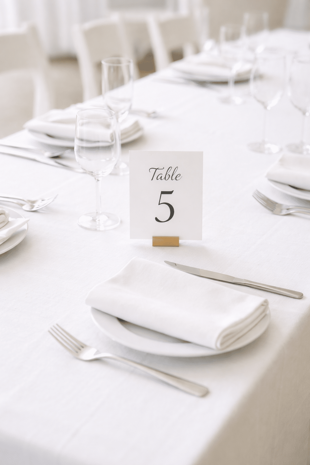 Budget friendly wedding table serving example